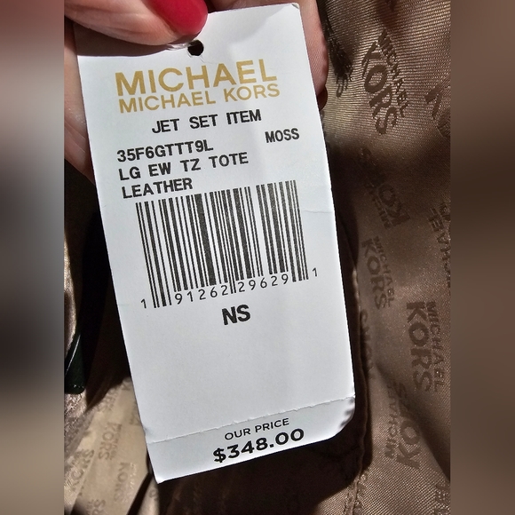 Michael Kors Jet Set East West LARGE Tote. NWT Moss - Picture 4 of 12